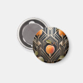 Art Deco Pfirsich-Muster Magnet (Vorderseite/Rückseite)