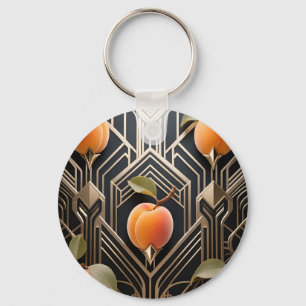 Art Deco Pfirsich-Muster Schlüsselanhänger