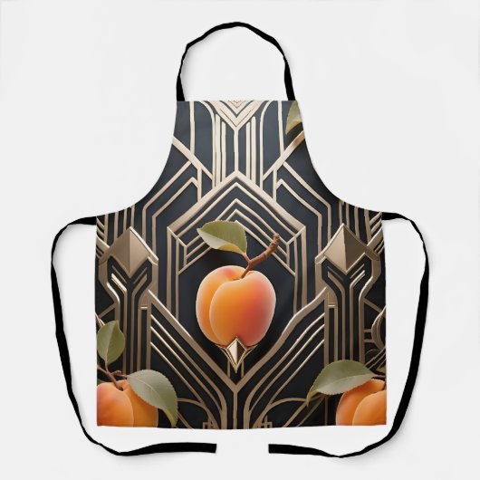 Art Deco Pfirsich-Muster Schürze (Vorderseite)