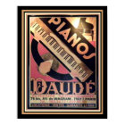 Art Deco "Pianos Daude" Poster 16 x 20