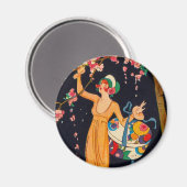 Art Deco Picking Blume Magnet (Vorderseite/Rückseite)