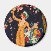Art Deco Picking Blume Magnet (Vorne)