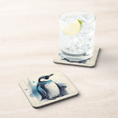 Art Deco Pinguin Hard Kunststoff Untersetzer Set (Rechte Seite)