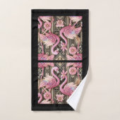 Art Deco Pink and Rainbow Flamingo  Badhandtuch Set (Handtuch)