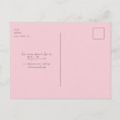 Art Deco Pink & Gelbe Hochzeit Sichern Sie das Dat Postkarte (Rückseite)