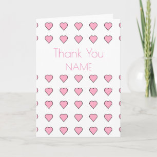 Art Deco Pink Herz Muster Vielen Dank Karte