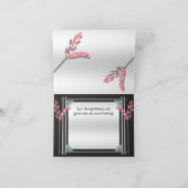 Art Deco Pink Pussy Willow - Personalisiert Dankeskarte (Innenseite)