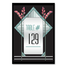 Art Deco Pink Pussy Willow - Personalisiert Tischnummer