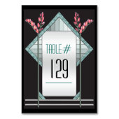 Art Deco Pink Pussy Willow - Personalisiert Tischnummer (Rückseite)