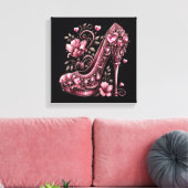 Art Deco Pink Stiletto High Heels Leinwanddruck (Insitu (Wohnzimmer))