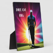 Art Deco Plaque-Golf Player Fotoplatte (Seite)