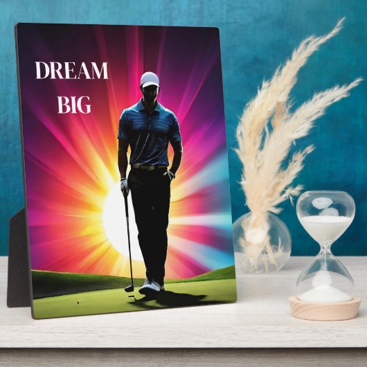Art Deco Plaque-Golf Player Fotoplatte (Seite)