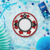 Art Deco Playing Card Anzug - Mit Monogramm Pappteller (Party)