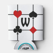 Art Deco Playing Card Anzugs v2 Mit Monogramm Dosenkühler (Rückseite)