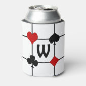 Art Deco Playing Card Anzugs v2 Mit Monogramm Dosenkühler (Kanne Rückseite)