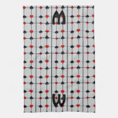 Art Deco Playing Card Anzugs v2 Mit Monogramm Geschirrtuch (Vertikal)