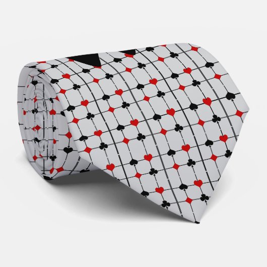 Art Deco Playing Card Anzugs v2 Mit Monogramm Krawatte (Gerollt)