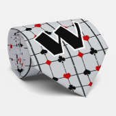 Art Deco Playing Card Suits v3 Monogrammed Krawatte (Gerollt)