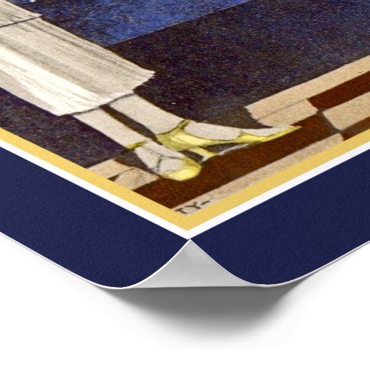 Art-Deco-Pochoir der 1920er Jahre "Two Doves" Poster (Ecke)