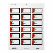 Art Deco Poinsettia bis weg Adressaufkleber (Vorne)