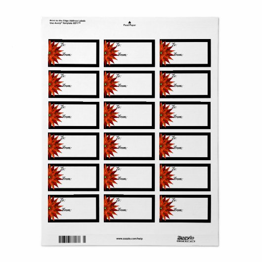 Art Deco Poinsettia bis weg Adressaufkleber (Vorne)