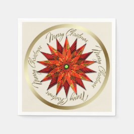 Art Deco Poinsettia Weihnachtsbuch Napkins Serviette