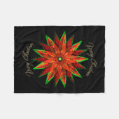 Art Deco Poinsettia WOW Fleecedecke (Vorderseite (Horizontal))