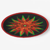 Art Deco Poinsettia WOW Pappteller (Schrägansicht)