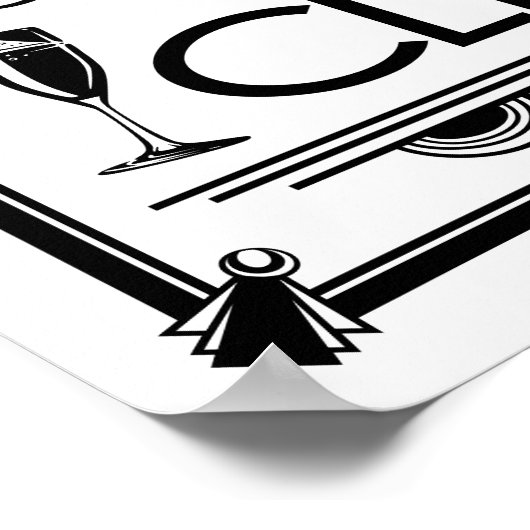 Art Deco POP FIZZ CLINK Farbänderung B/G Poster (Ecke)