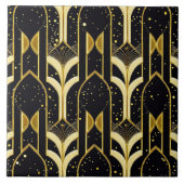 Art Deco Populäre Black Gold Collection Fliese (Vorderseite)