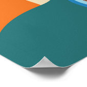 "Art-Deco-Portrait mit geometrischem Hintergrund Poster (Ecke)