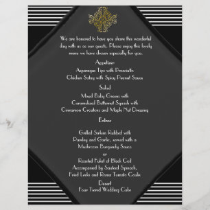 Art Deco Posh Wedding Menü
