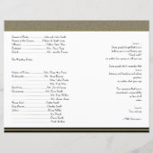 Art Deco Posh Wedding Programm (Rückseite)
