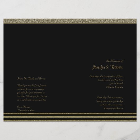 Art Deco Posh Wedding Programm (Vorderseite)