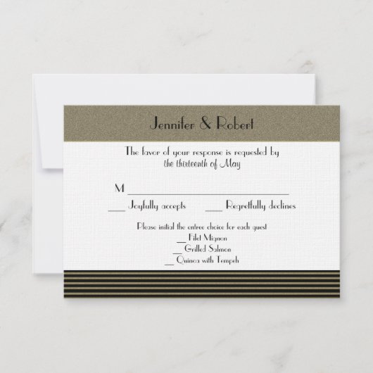 Art Deco Posh Wedding Response Card RSVP Karte (Vorderseite)