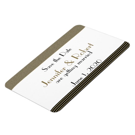Art Deco Posh Wedding Speichern Sie das Datum Magnet (Linke Seite)