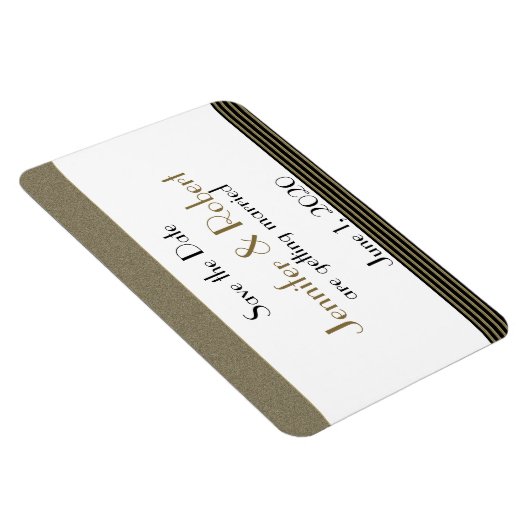 Art Deco Posh Wedding Speichern Sie das Datum Magnet (Rechte Seite)