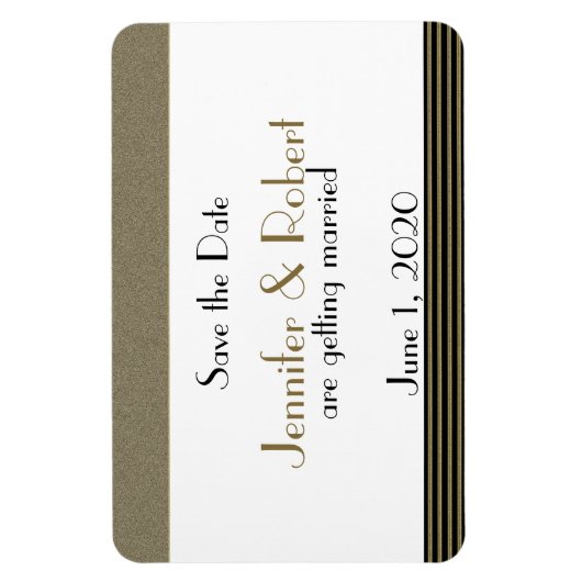 Art Deco Posh Wedding Speichern Sie das Datum Magnet (Vertikal)