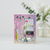 Art Deco Postcard - Original-Malerei Postkarte (Stehend Vorderseite)