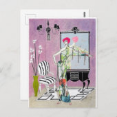 Art Deco Postcard - Original-Malerei Postkarte (Vorne/Hinten)