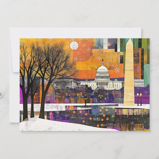 Art Deco Postcard, Washington DC Retro Vintag Einladung (Vorderseite)