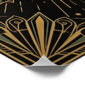 Art Deco Poster des Himmlischen Tempels | Goldene (Ecke)