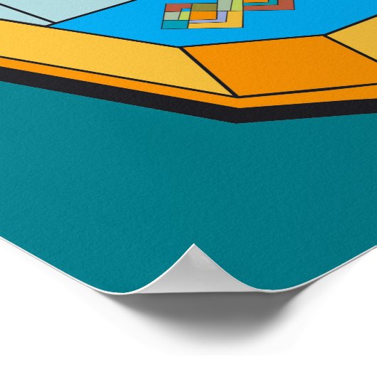 Art-Deco-Poster mit Gem-Form Poster (Ecke)