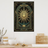 Art Deco Poster mit himmlischem Sonnengesicht | Go (Küche)