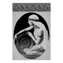 Art Deco Poster mit Vintagem Tänzer