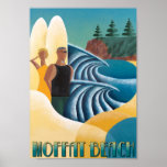 Art Deco Poster Moffat Beach<br><div class="desc">Wählen Sie dieses Art Deko Poster gerahmt oder nicht am Karo-out.</div>