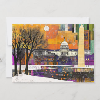 Art Deco Postkarte, Washington DC Retro Vintage Einladung
