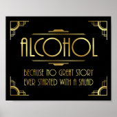 Art Deco Print GATSBY ALCOHOL Angebotsunterschrift Poster (Vorne)