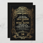 Art Déco Probe Dinner Einladung (Vorne/Hinten)