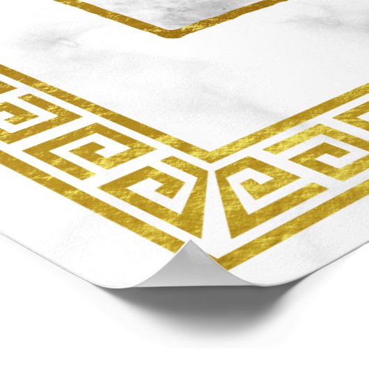 Art Deco Probe Dinner Hochzeit Marmorroute Mendris Poster (Ecke)